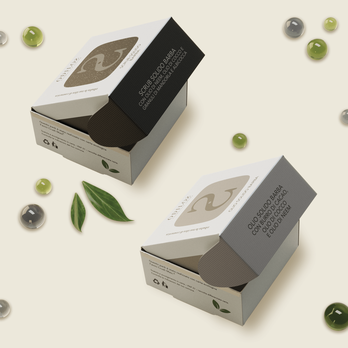 Kit Barba - Scrub Solido e Olio Solido - Odilos Cosmetica Solida