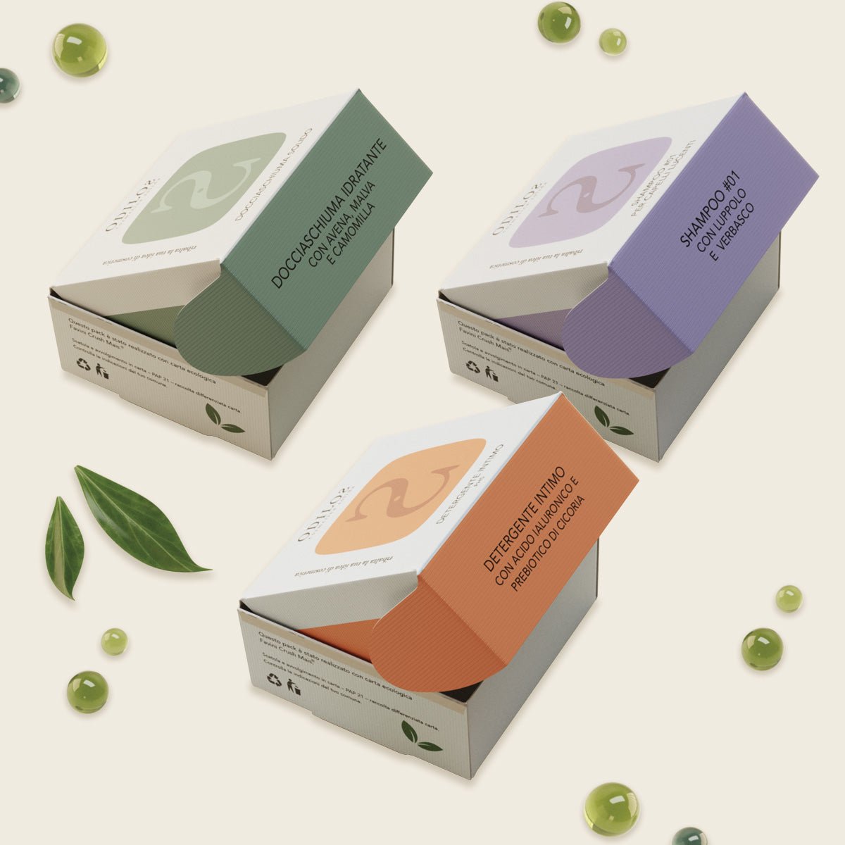 Kit Doccia Solido - Docciaschiuma, Shampoo e Detergente Intimo - Odilos Cosmetica Solida